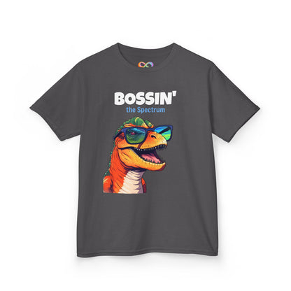 Dino Boss Kids Tee – Colourful Cotton T-Shirt for Neurodivergent Joy