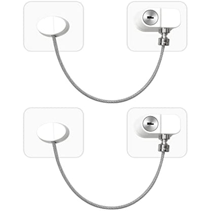 Window Safety Locks with Keys (2 Pack) - Child Safety Security Locks for Windows, Fridge & Freezer