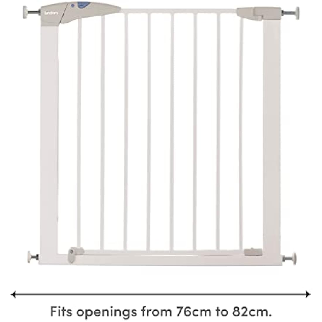 Munchkin Lindam Stair Gate 76-82cm - Pressure Fit  Safety Gate for Stairs & Doorways (White)