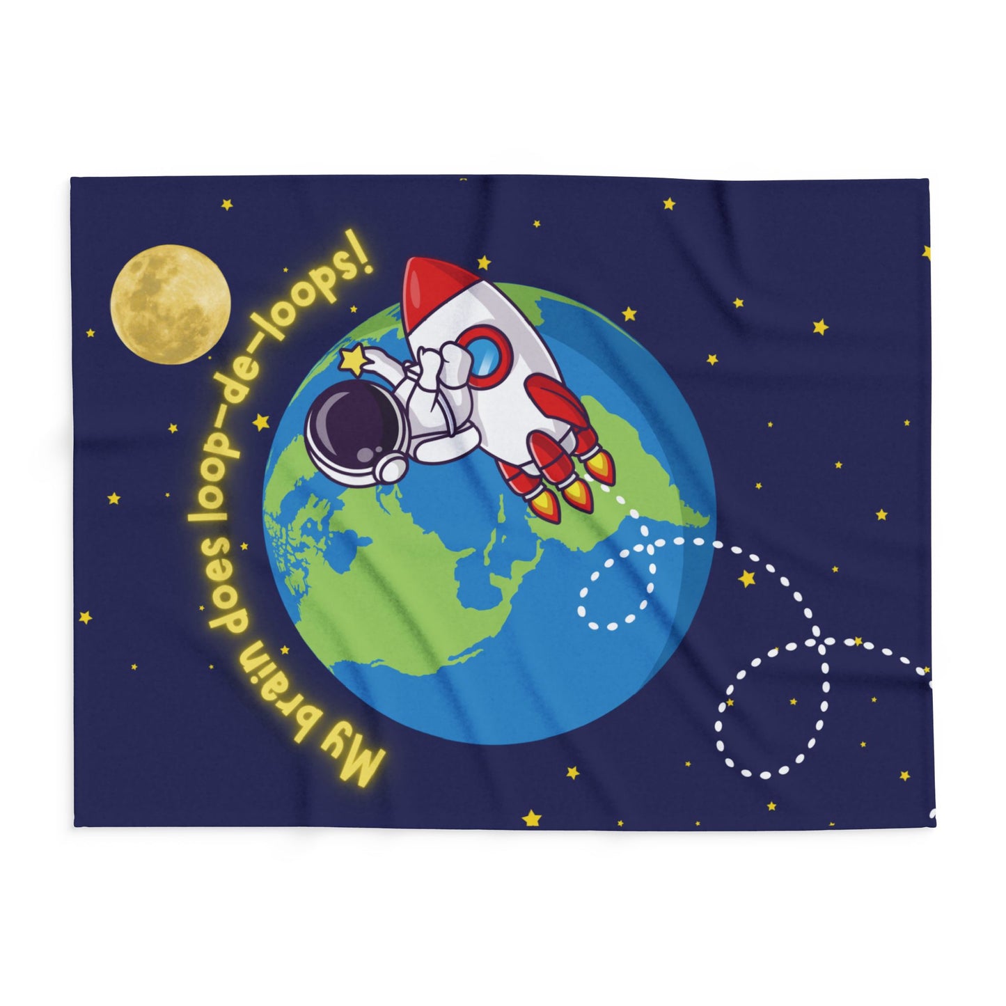 Space Adventure Fleece Blanket – Cozy Polyester Throw for Kids & Neurodivergent Joy