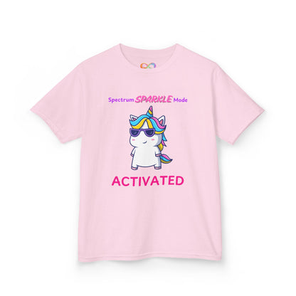 Unicorn Sparkle Mode Kids Tee – Colourful Cotton T-Shirt for Neurodivergent Joy