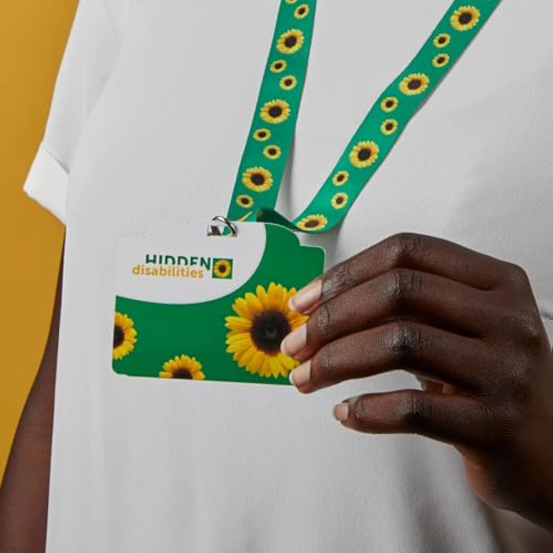Hidden Disabilities Sunflower Lanyard & ID Card - Discreet Awareness Badge for Invisible Disabilities