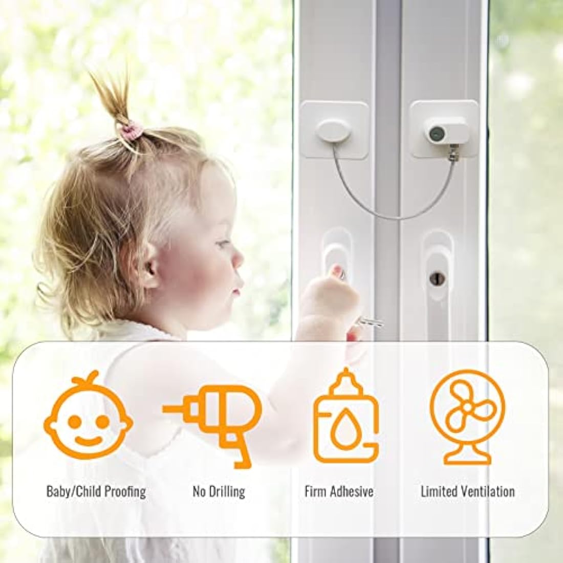 Window Safety Locks with Keys (2 Pack) - Child Safety Security Locks for Windows, Fridge & Freezer