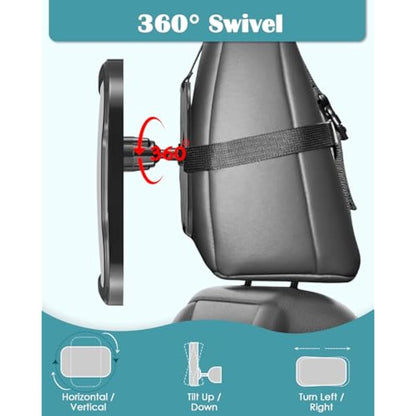 Car Mirror - Large Adjustable Shatterproof Rear Facing Car Seat Mirror for Baby Safety