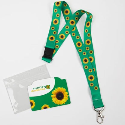 Hidden Disabilities Sunflower Lanyard & ID Card - Discreet Awareness Badge for Invisible Disabilities