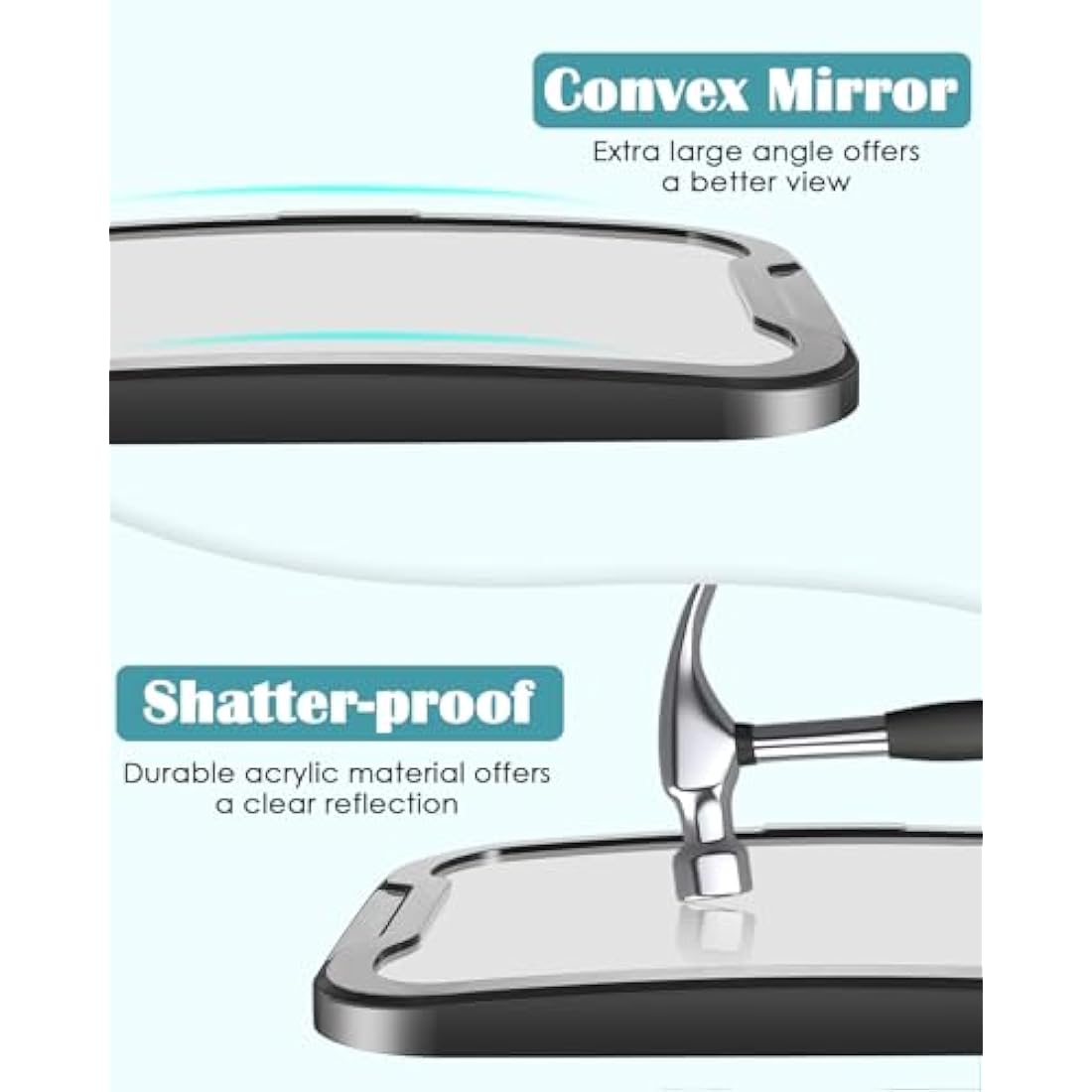 Car Mirror - Large Adjustable Shatterproof Rear Facing Car Seat Mirror for Baby Safety