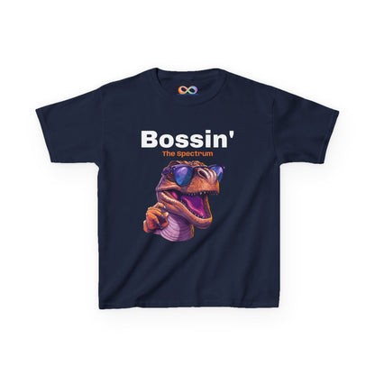 Dinosaur Boss Tee – Colourful Kids Cotton Shirt