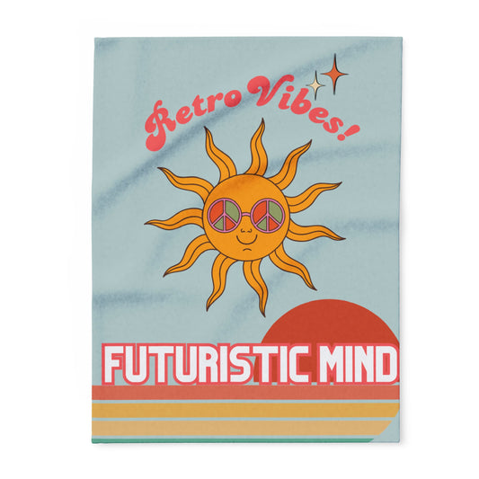 Retro Vibes Fleece Blanket – Cosy Polyester Throw for Neurodivergent Calm & Home Décor