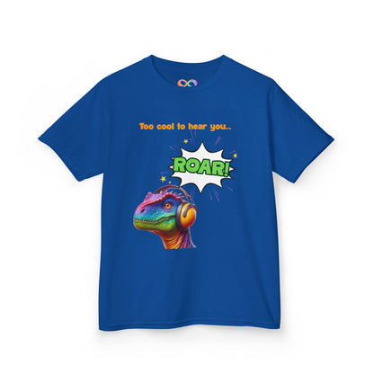 Dino Ear Defender Kids Tee – Sensory-Friendly Cotton T-Shirt for Expressive Style