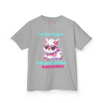 Girls Llama Tee – Colourful Cotton T-Shirt Celebrating Neurodivergent Energy & Style