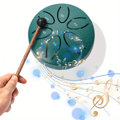 Steel Tongue Drum – 7.62cm Compact Green Handpan
