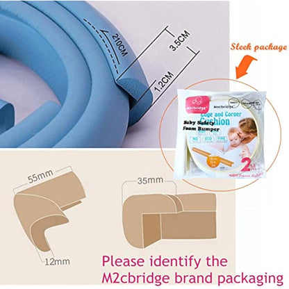 L-Shape Furniture Edge Protectors 2m - Extra Thick Foam Safety Bumper Guard (Off White)