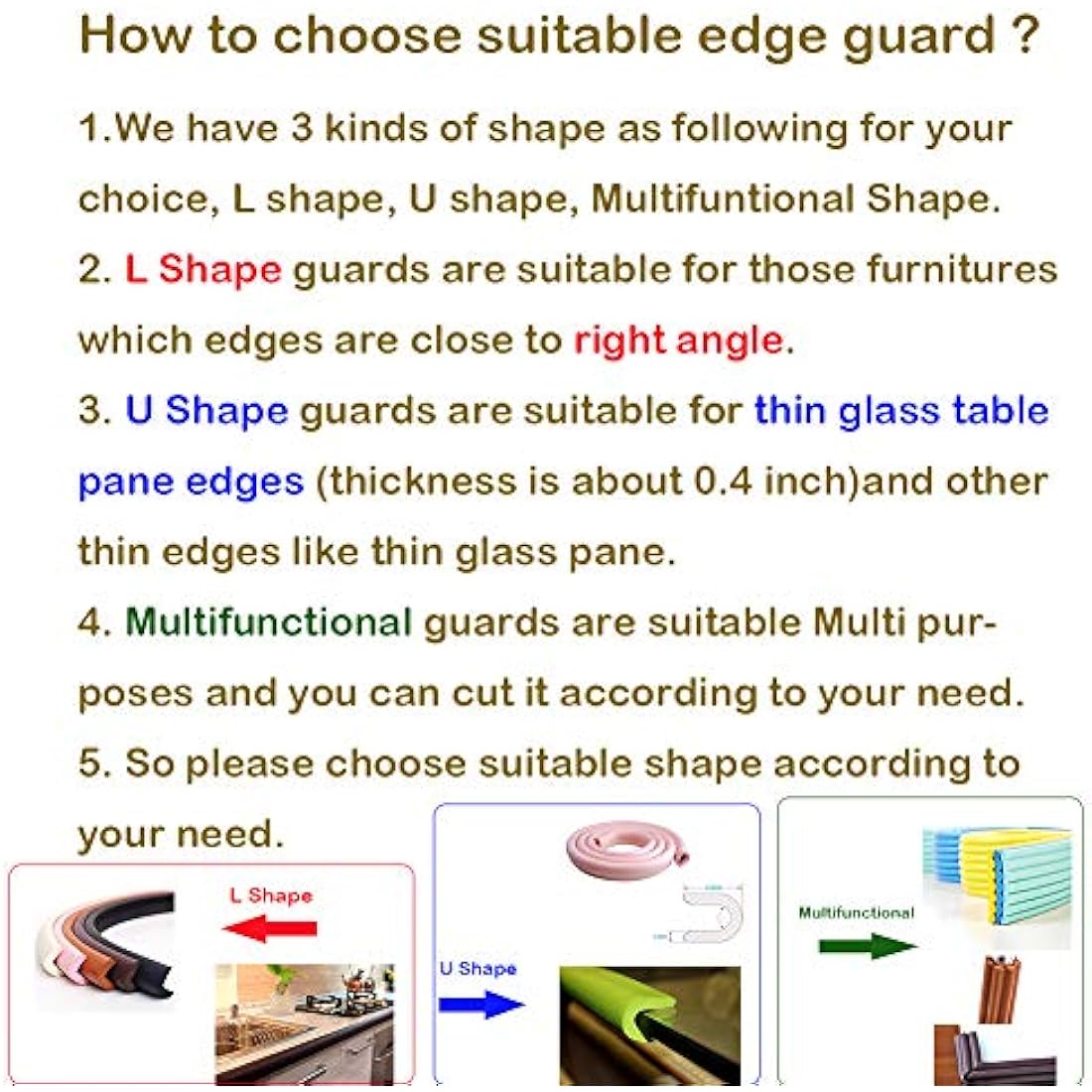 L-Shape Furniture Edge Protectors 2m - Extra Thick Foam Safety Bumper Guard (Off White)