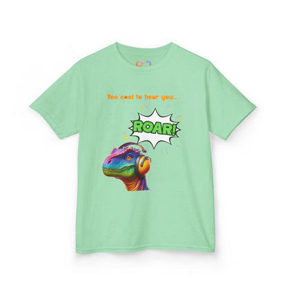 Dino Ear Defender Kids Tee – Sensory-Friendly Cotton T-Shirt for Expressive Style