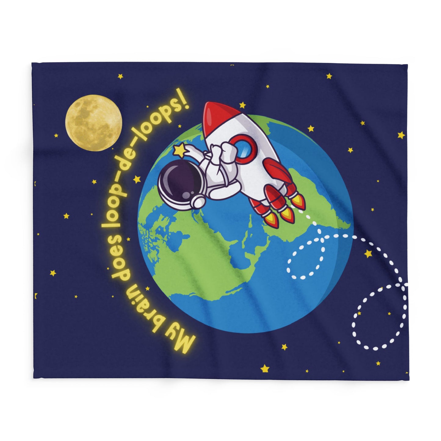 Space Adventure Fleece Blanket – Cozy Polyester Throw for Kids & Neurodivergent Joy