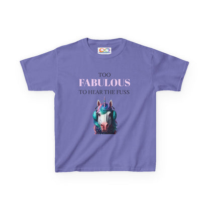Girls Unicorn Ear Defender Tee – Colourful Cotton T-Shirt for Neurodivergent Joy