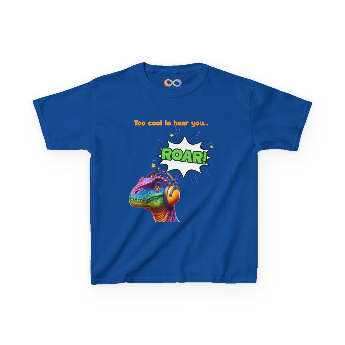 Dino Ear Defender Kids Tee – Sensory-Friendly Cotton T-Shirt for Expressive Style
