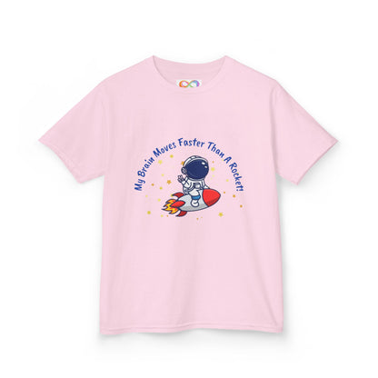 Astronaut Kids Tee – Colourful Cotton T-Shirt for Neurodivergent Joy & Fast-Moving Minds