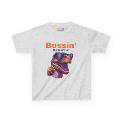 Dinosaur Boss Tee – Colourful Kids Cotton Shirt
