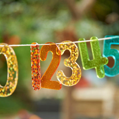 Rainbow Glitter Numbers