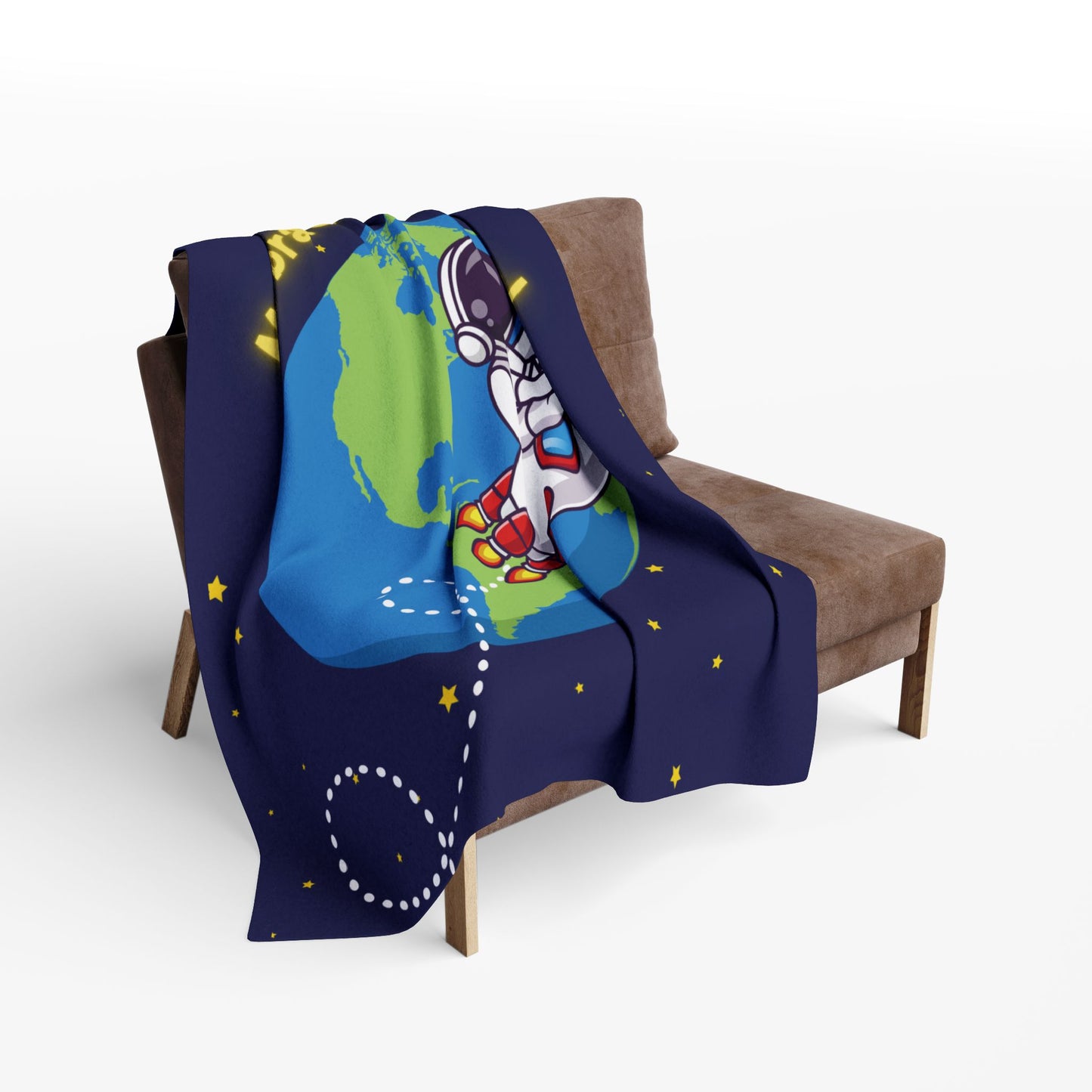 Space Adventure Fleece Blanket – Cozy Polyester Throw for Kids & Neurodivergent Joy