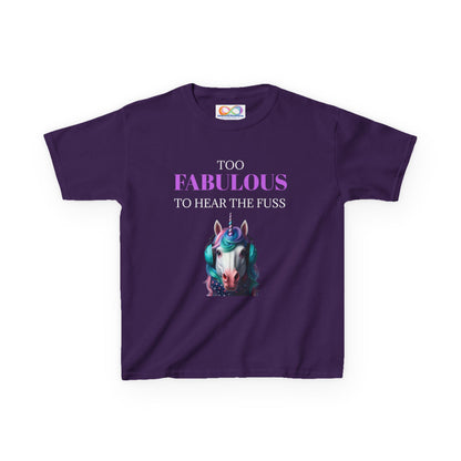 Girls Unicorn Ear Defender Tee – Colourful Cotton T-Shirt for Neurodivergent Joy