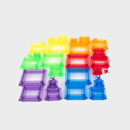 Translucent Colour Pyramid Builder - Pack of 30