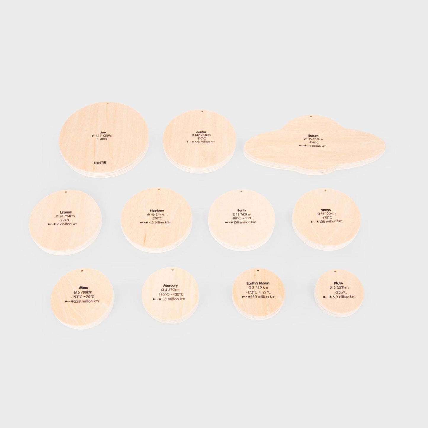 Wooden Solar System Discs
