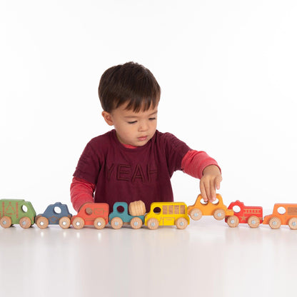 Rainbow Wooden Adventure Vehicles
