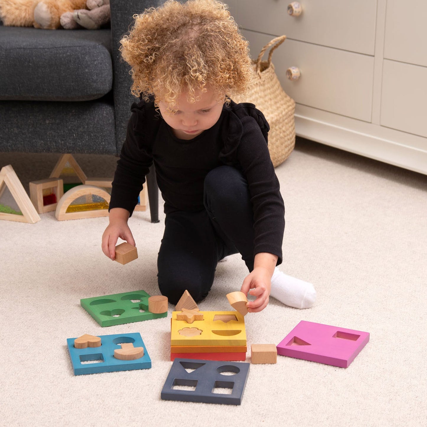 Rainbow Wooden Shape Stacker