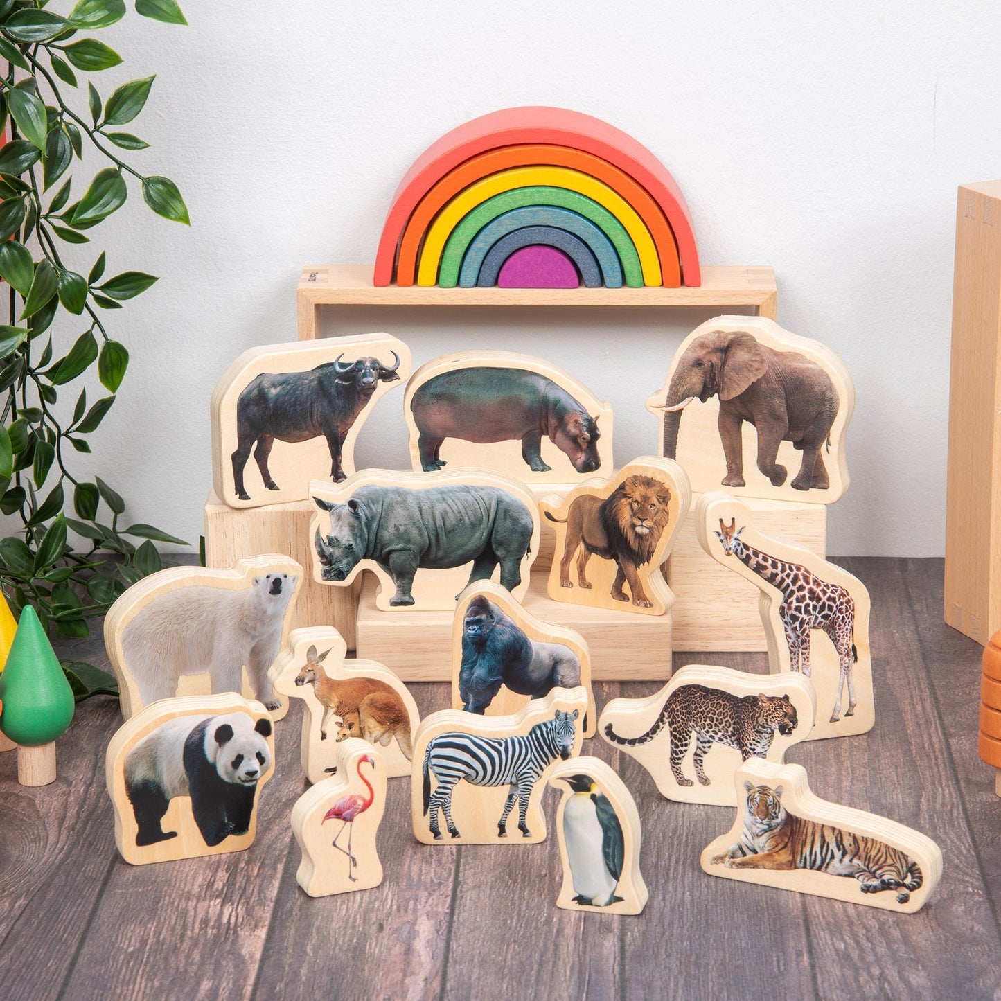 Wooden Wild Animal Blocks