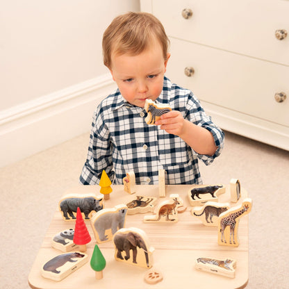Wooden Wild Animal Blocks