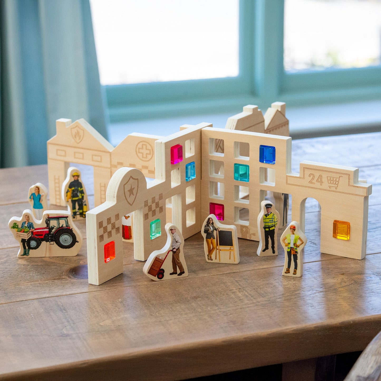 Wooden People Who Help Us Blocks