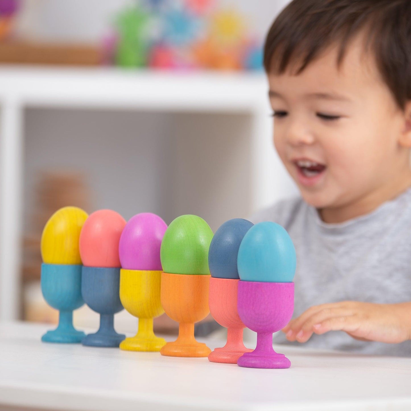 Rainbow Wooden Eggs