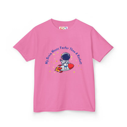 Astronaut Kids Tee – Colourful Cotton T-Shirt for Neurodivergent Joy & Fast-Moving Minds