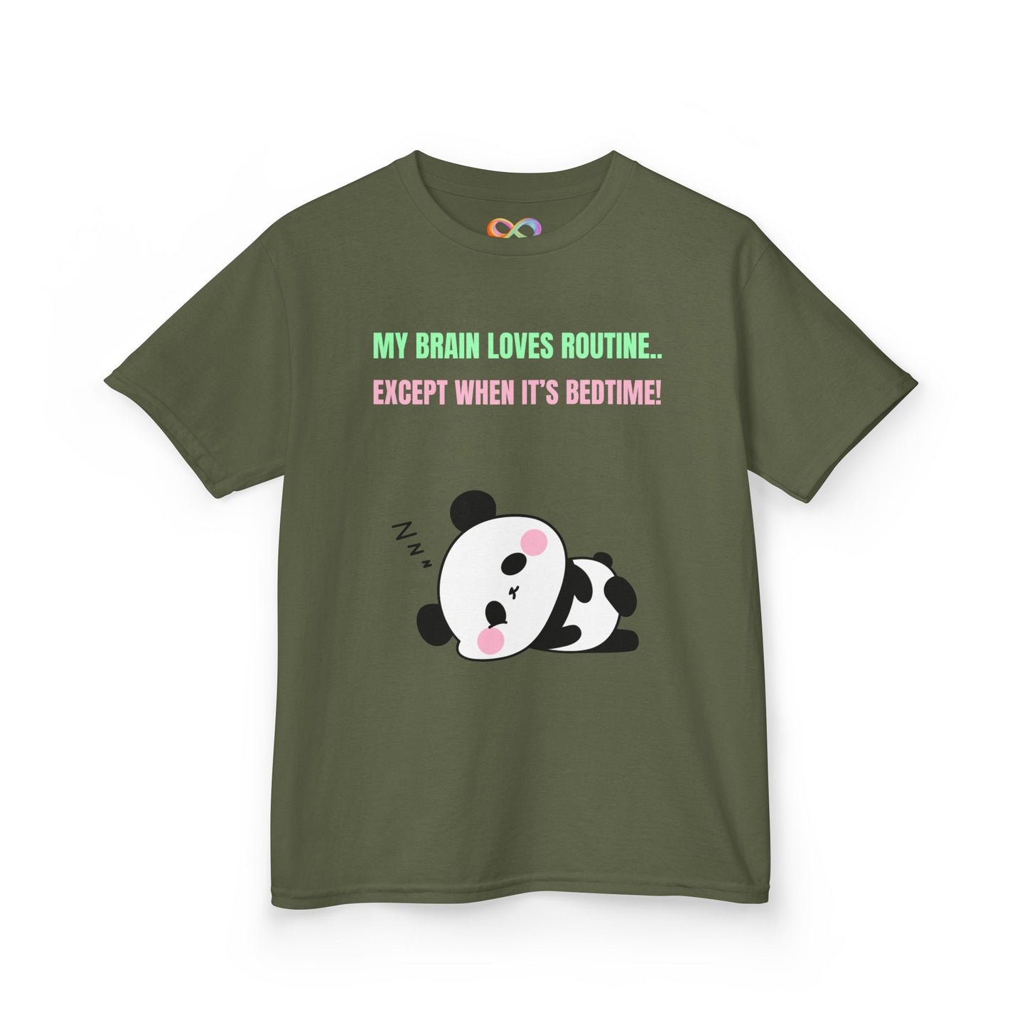 Panda Sleepy Time Kids Tee – Routine-Loving Edition