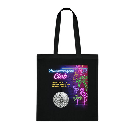 Neurodivergent Club Tote – Cotton Shoulder Bag for Everyday Expression