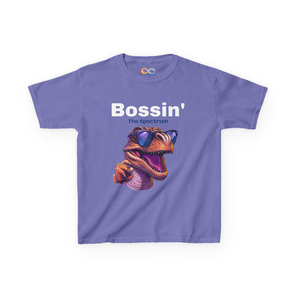 Dinosaur Boss Tee – Colourful Kids Cotton Shirt