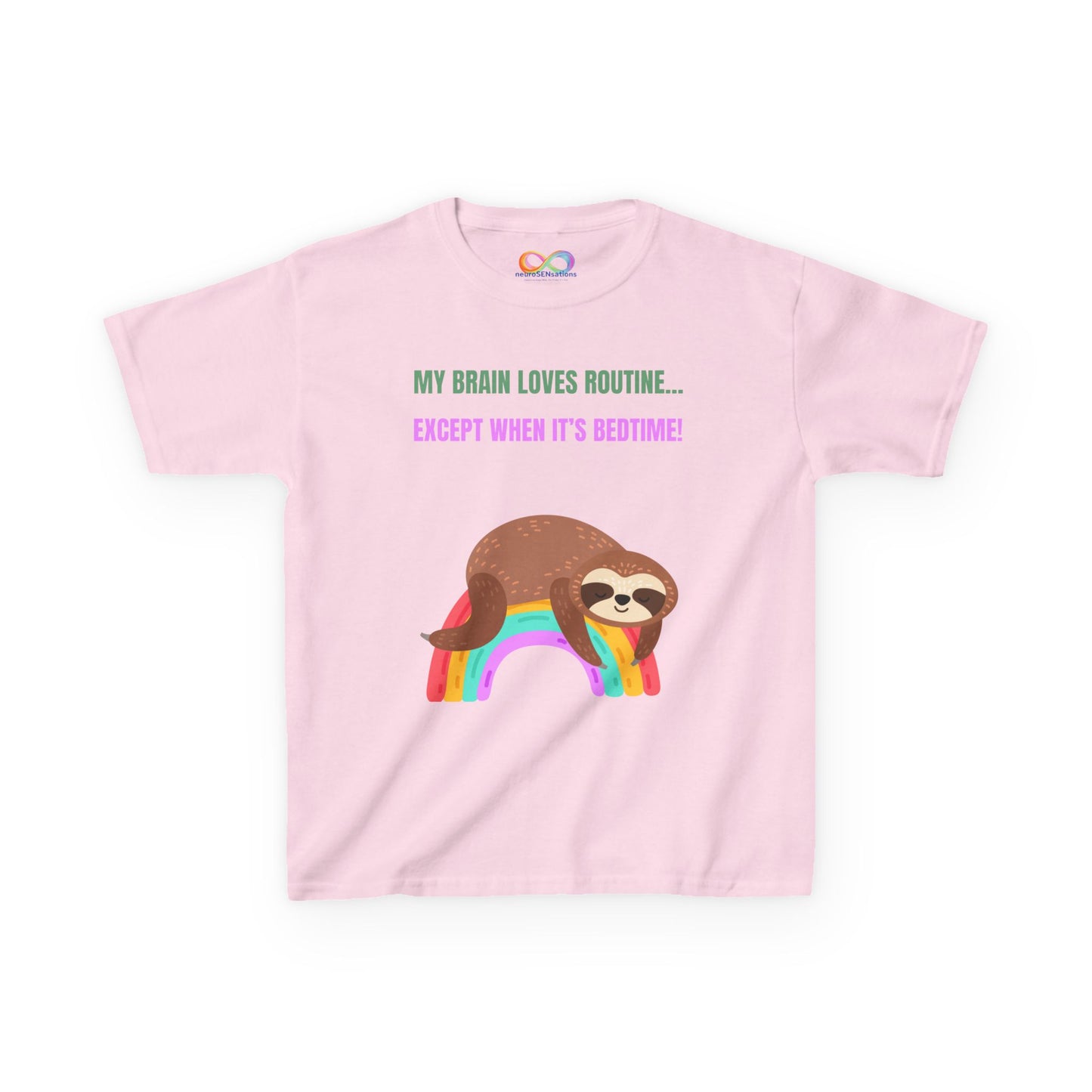Kids Sloth Tee – Routine-Loving Edition