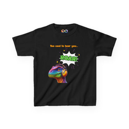 Dino Ear Defender Kids Tee – Sensory-Friendly Cotton T-Shirt for Expressive Style