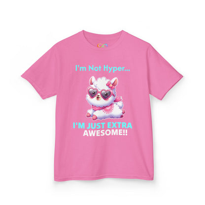 Girls Llama Tee – Colourful Cotton T-Shirt Celebrating Neurodivergent Energy & Style