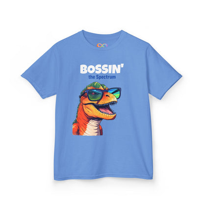 Dino Boss Kids Tee – Colourful Cotton T-Shirt for Neurodivergent Joy