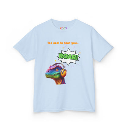 Dino Ear Defender Kids Tee – Sensory-Friendly Cotton T-Shirt for Expressive Style