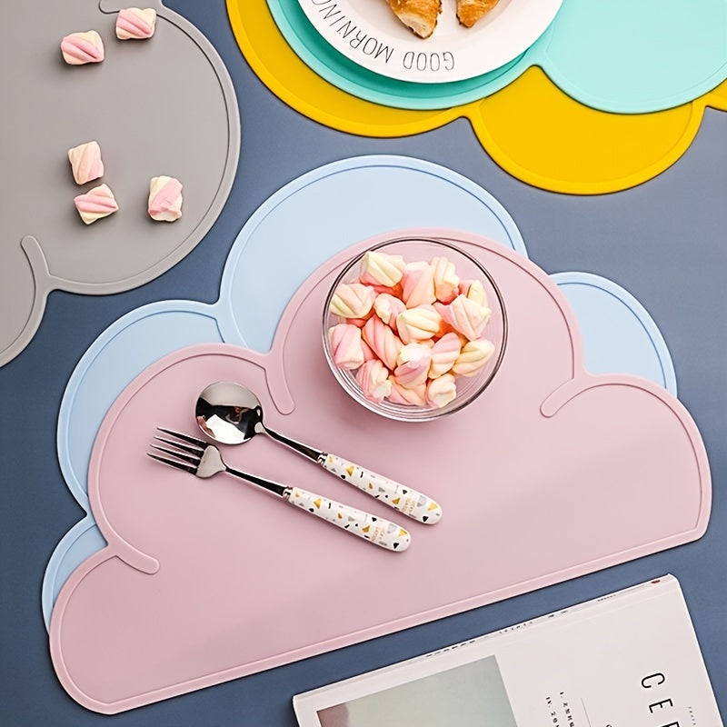 Silicone table mat with non-slip surface, available in neutral or themed colours — designed for sensory-safe meals, crafts and surface protection