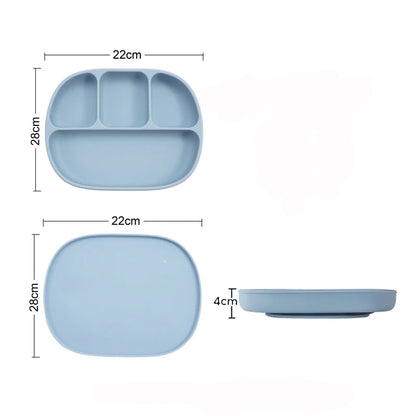 Silicone Four Compartments Dinner Plate – Structured Mealtime Support for Neurodivergent Independence