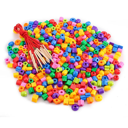Variety of Lacing Beads Educational Montessori Stringing  Toys