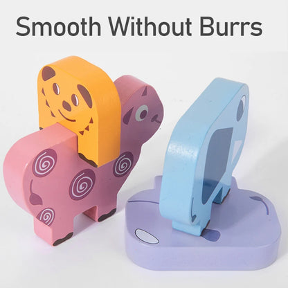 Wooden Animal Stacking Blocks Game – Coordination & Balancing Play for Ages 3+