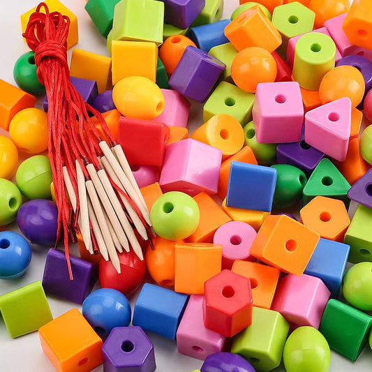 Variety of Lacing Beads Educational Montessori Stringing  Toys