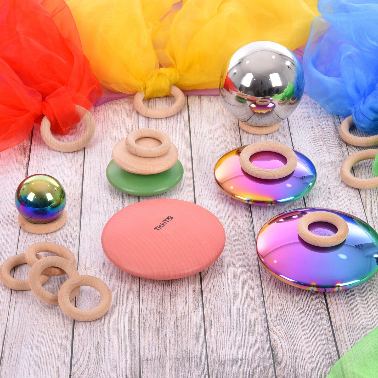 Rainbow Wooden Buttons