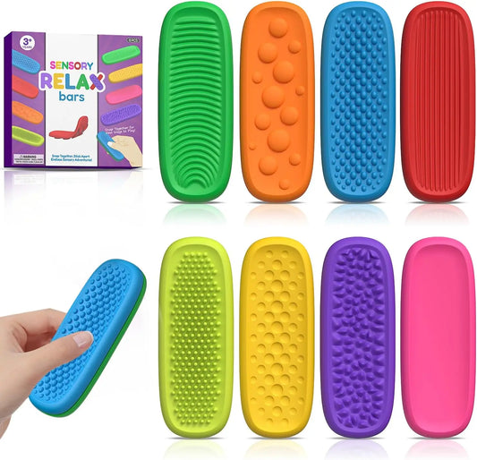 8PCS Texture Fidget Toy, Textured Elastic Sensory Strips